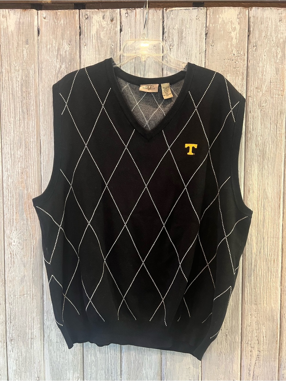 Black Argyle V-Neck Sweater Vest - Tennessee Vols